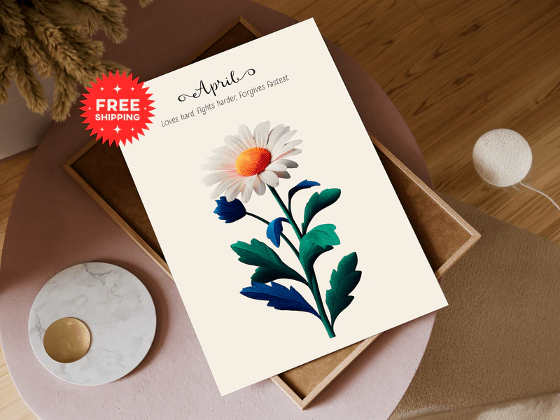Daisy Birth Flower Print - Image 1